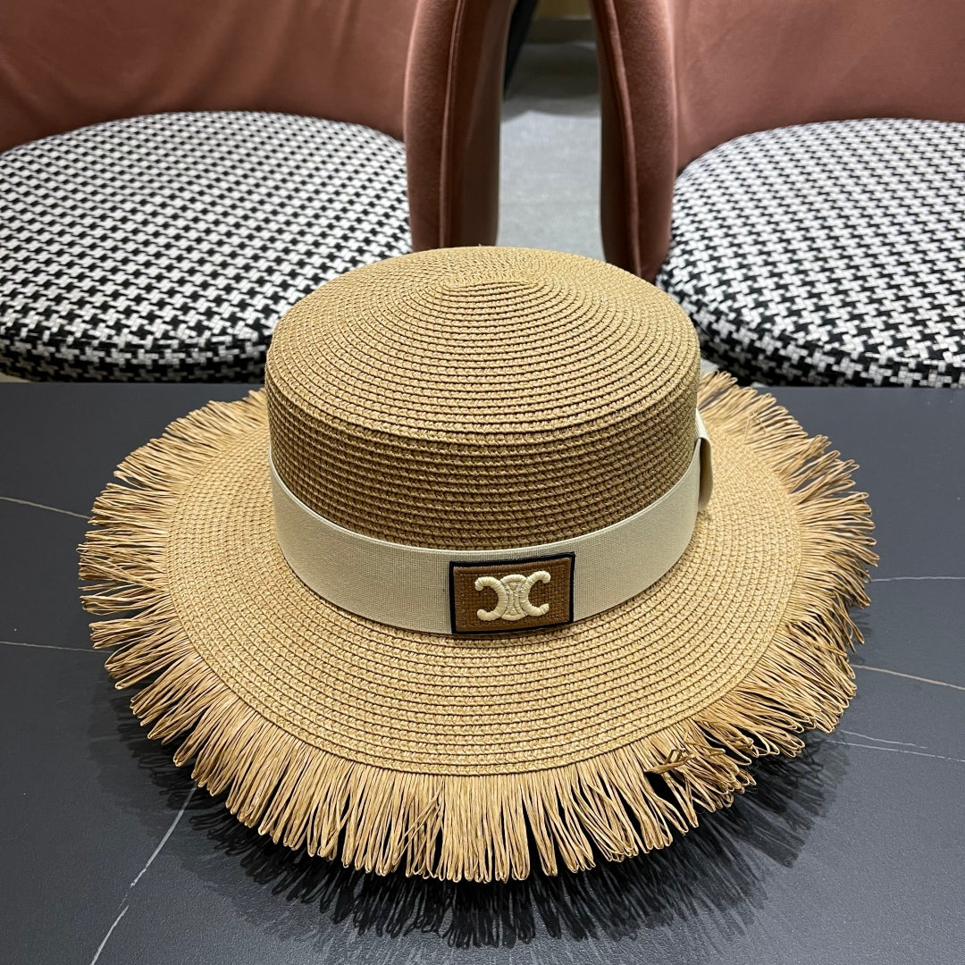 WIDE BRIM HAT MODEL 651885 IN NAUTRAL WOVEN STRAW