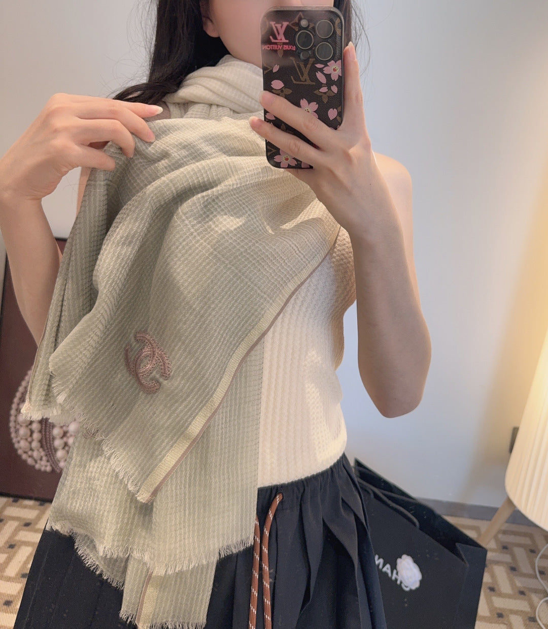 CHANEL 25S SCARF 200 CM IN CASHMERE 942959