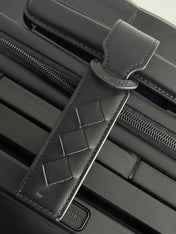 BOTTEGA VENETA 25S ODYSSEY CABIN 3D INTRECCIO PATTERN LUGGAGE 55 IN BLACK CALFSKIN