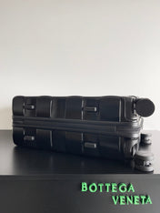 BOTTEGA VENETA 25S ODYSSEY CABIN 3D INTRECCIO PATTERN LUGGAGE 55 IN BLACK CALFSKIN