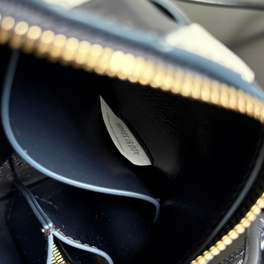 BOTTEGA VENETA 25S CONCERT POUCH 18 IN ZEBRA PATTERN CALFSKIN GOLD HARDWARE