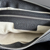 BOTTEGA VENETA 25S DIAGO 25 IN DARK OLIVE GRAY CALFSKIN SILVER HARDWARE