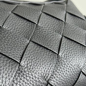 BOTTEGA VENETA 25S DIAGO 25 IN DARK OLIVE GRAY CALFSKIN SILVER HARDWARE