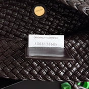 BOTTEGA VENETA 25S TOSCA BAG 19 IN DARK BROWN CALFSKIN GOLD HARDWARE