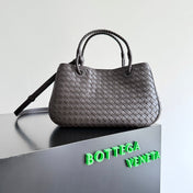 BOTTEGA VENETA 25S BASKET BAG 31 IN DARK BROWN CALFSKIN GOLD HARDWARE