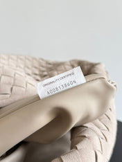 BOTTEGA VENETA 25S HOP BAG 53 IN SOFT TAUPE SUEDE GOLD HARDWARE