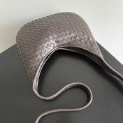 BOTTEGA VENETA 25S VENETO BAG 27 IN DARK BROWN CALFSKIN SILVER HARDWARE