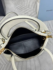 PRADA 25S SMALL BAG 23 IN IVORY CALFSKIN GOLD HARDWARE