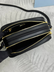 PRADA 25S RE-EDITION 1978 MINI 21 IN BLACK NYLON AND SAFFIANO CALFSKIN