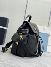 PRADA 25S EXPLORE MEDIUM BACKPACK 29 IN BLACK CALFSKIN GOLD HARDWARE