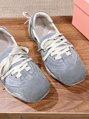DIOR 26S LOW TOP SNEAKERS IN GREY SUEDE