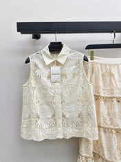 VALENTINO 26S LACE TOP AND SKIRT SET STYLE 29