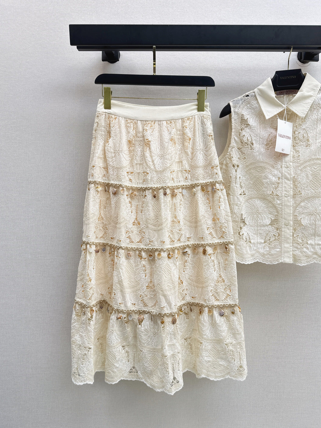 VALENTINO 26S LACE TOP AND SKIRT SET STYLE 29