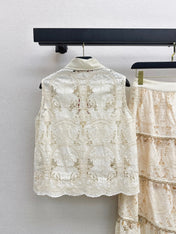 VALENTINO 26S LACE TOP AND SKIRT SET STYLE 29
