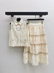 VALENTINO 26S LACE TOP AND SKIRT SET STYLE 29