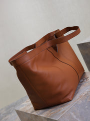 YSL 25S Y TOTE 50 IN CARAMEL CALFSKIN GOLD HARDWRE