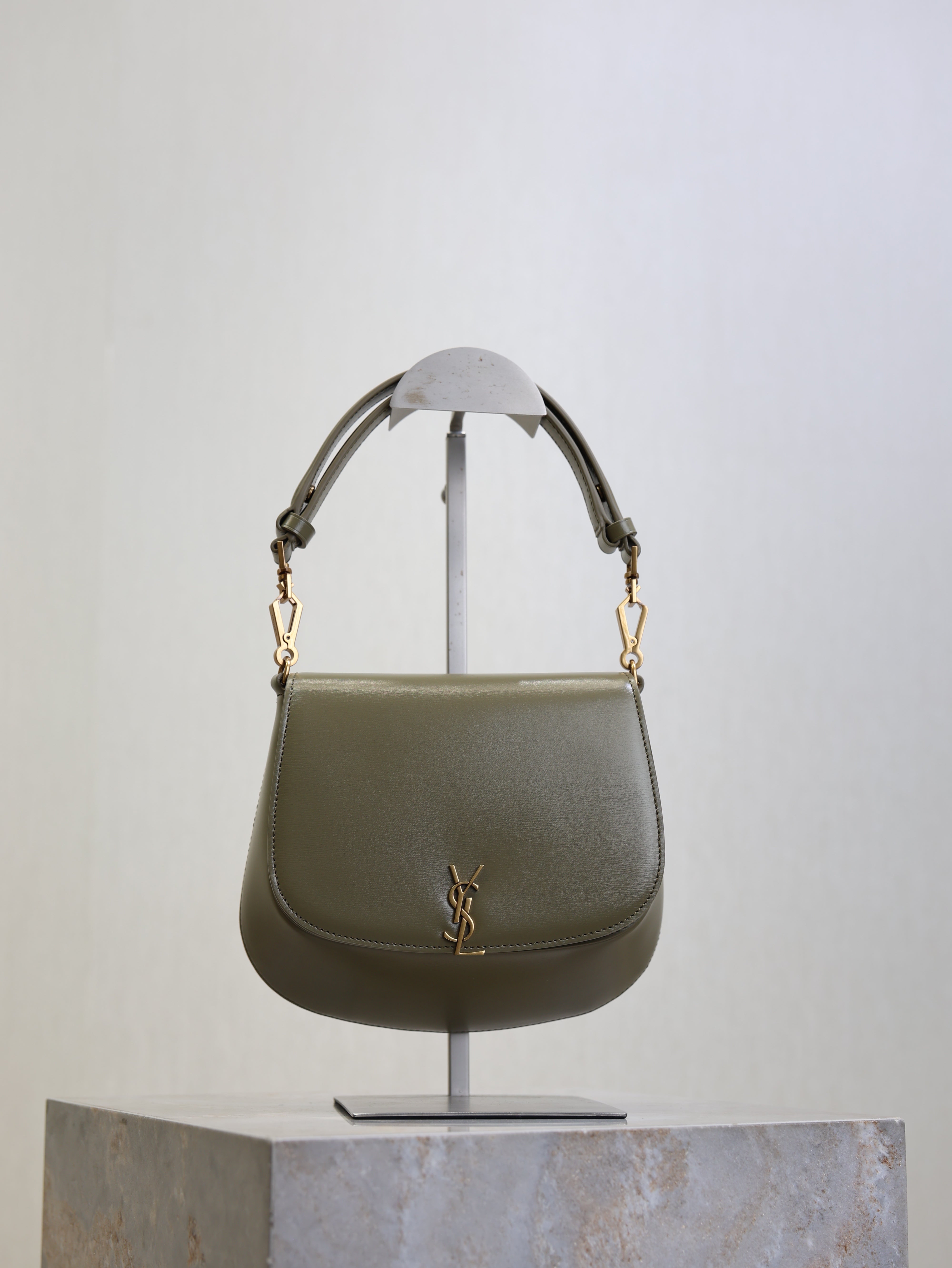 YSL 25S MINI VOLTAIRE 21 IN DEEP MUSK CALFSKIN SAINT LAURENT GOLD HARDWARE