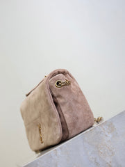 YSL 25S JAMIE 4.3 MINI 20 IN DUSTY ROSE BEIGE SUEDE GOLD HARDWRE
