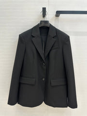Loewe Striped Suit Jacket Black Cotton