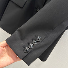 Loewe Striped Suit Jacket Black Cotton