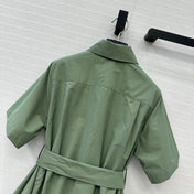 Loewe Short-sleeved Dress Green Cotton