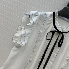 DIOR WHITE RUFFLED SHIRT 264378