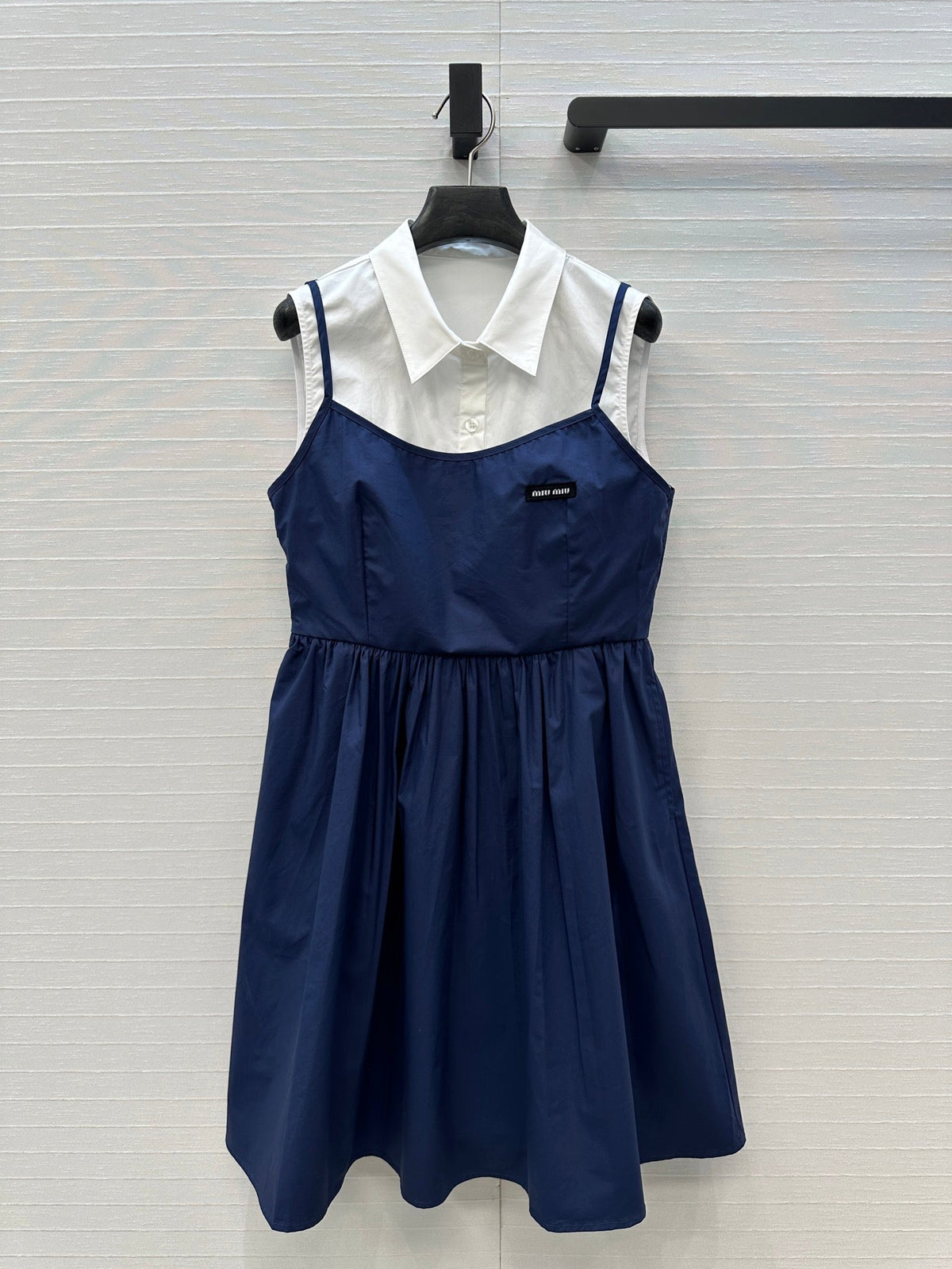 MIUMIU FAUX TWO-PIECE DRESS WITH STRAPS 268351