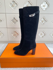 HM 25S TALL BOOTS 90 MM IN BLACK SUEDE