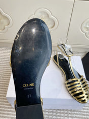 CELINE 26S CLEA TRIOMPHE GLADIATOR SANDALS IN GOLD LAMBSKIN