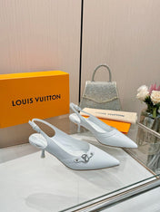 6AM SLINGBACK HIGH HEELS 55 MM IN WHITE LAMBSKIN