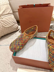 FLAT SHOES MULTICOLOR MESH FABRIC