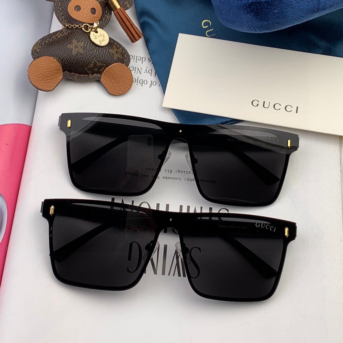 RECTANGULAR FRAME SUNGLASSES G7809 IN METAL