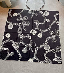 CHANEL 25S SCARF 140 IN CASHMERE SILK 733891