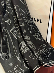 CHANEL 25S SCARF 140 IN SILK 735811