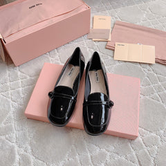 Black Loafer Shoes Sheepskin