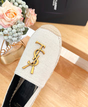 SL YVES LOGO SLIP ON CREAMY WHITE CANVAS