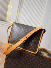 LV 25S SATCHEL BAG 35 IN BROWN CANVAS MONOGRAM GOLD HARDWARE