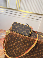 LV 25S NANO ALMA 18 IN BROWN MONOGRAM CANVAS PRINTED WITH THE VIVIENNE MASCOT