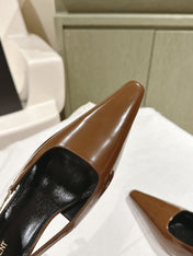 BLAKE SLINGBACK PUMPS 80 IN BROWN PATENT LEATHER