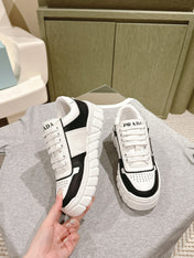 PRA FLATFORM SNEAKERS BLACK AND WHITE CALFSKIN