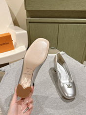 SWING HIGH PUMP 55 MM IN SILVER PATENT CALFSKIN