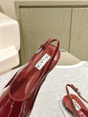 ALAIA SLINGBACK 25S IN RED PATENT LEATHER