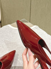 ALAIA SLINGBACK 25S IN RED PATENT LEATHER