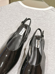 ALAIA SLINGBACK 25S IN BLACK PATENT LEATHER