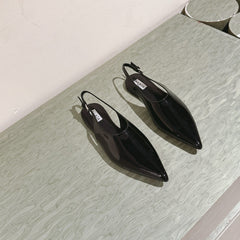 ALAIA SLINGBACK 25S IN BLACK PATENT LEATHER