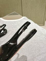 ALAIA SLINGBACK 25S IN BLACK PATENT LEATHER