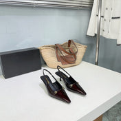 SL CARINE SLINGBACKS PUMP 60 WINE CALFSKIN
