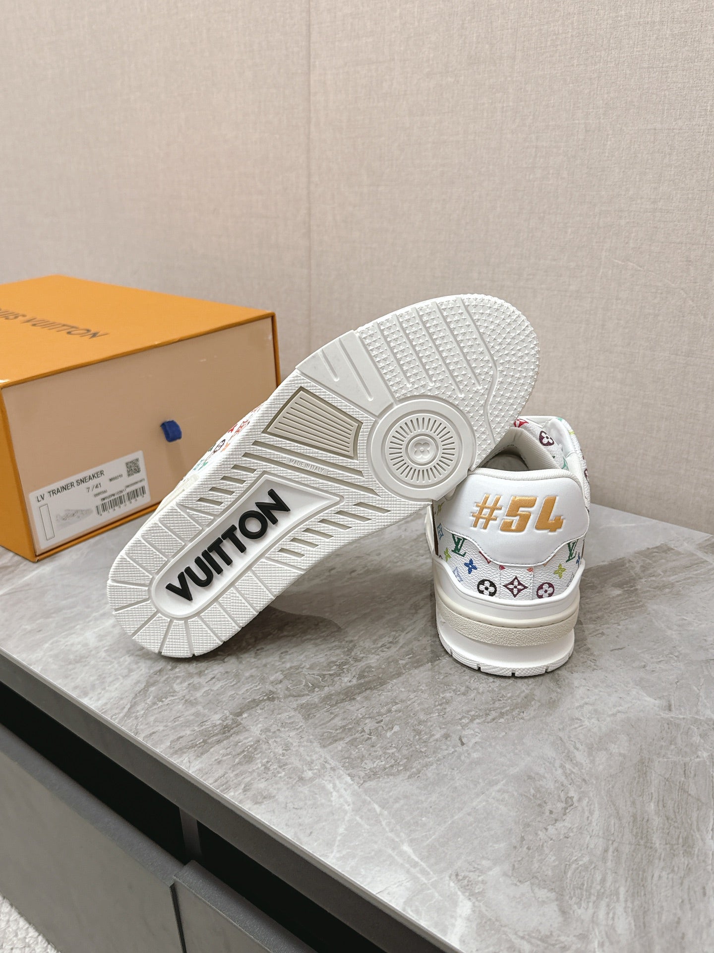 TRAINER SNEAKER IN WHITE MIX COLORFUL CALFSKIN