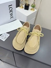 LOEWE 26S ANKLE BOOTS IN BEIGE SUEDE