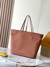 NEVERFULL INSIDE OUT MM 31 IN BROWN MONOGRAM CANVAS AND CALFSKIN TRIM